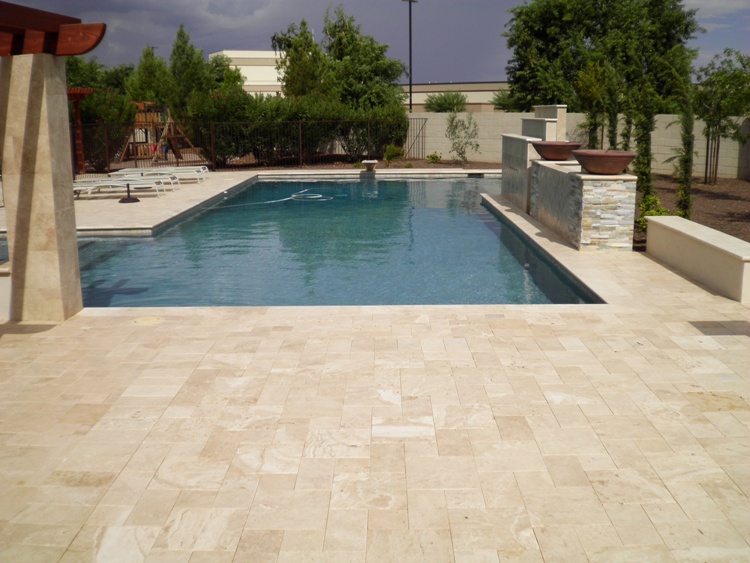 Ivory Travertine Tumbled Pavers Natural Stone US