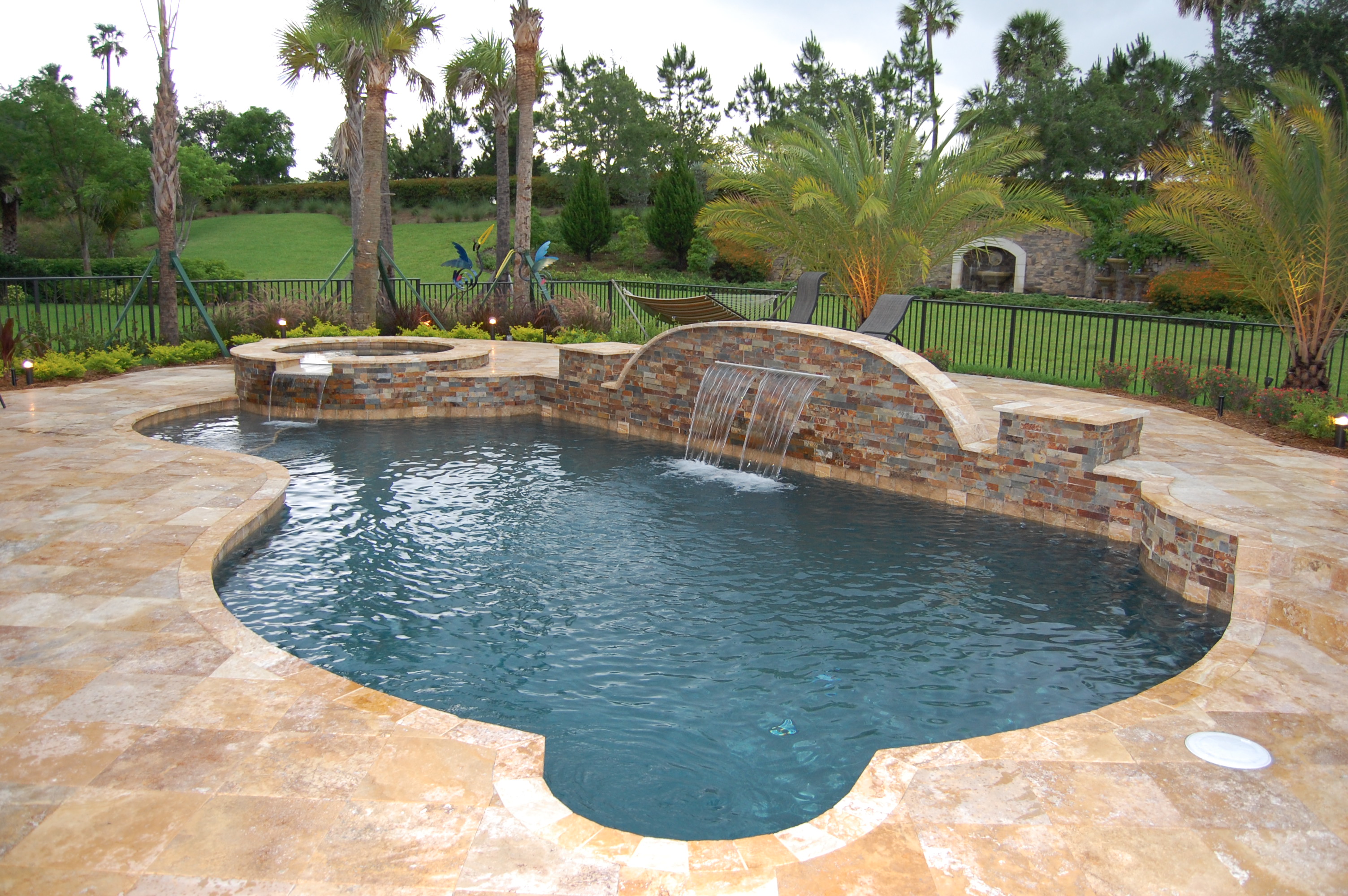 Gold Travertine Pool Coping Gold Travertine Pool Deck