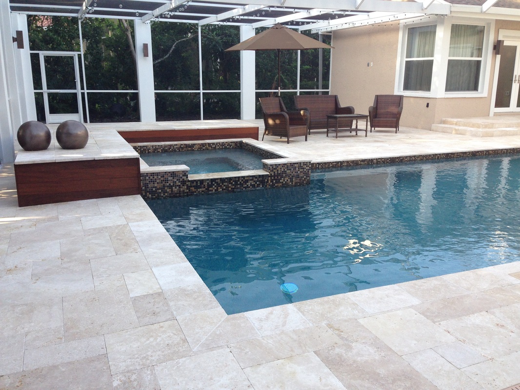 Walnut Travertine Pool Coping Walnut Travertine Pool Deck
