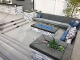 Alaska Gray marble ledger stone veneer San Jose patio retaining wall