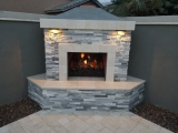 White Gray marble around fireplace stone tile panels Fremont