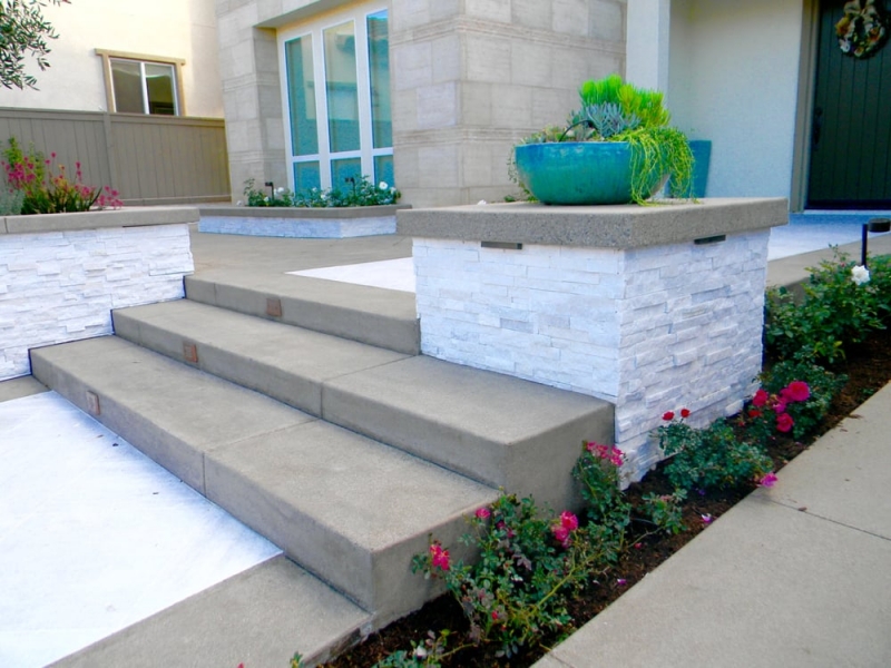 Crystal White marble stone veneer for retaining wall and post patio Carmel