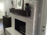 Arctic white marble stacked stone ledger panel veneer for walls fireplace San Ramon