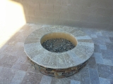 California Gold Stacked Ledger stone veneer outdoor fire pit San Jose California