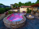 Golden White Stacked Stone around pool San Jose