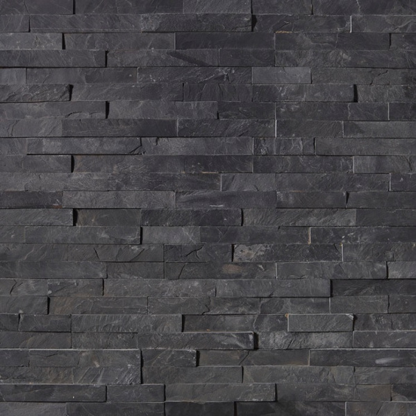 Premium Black Stacked Stone Ledger Panels