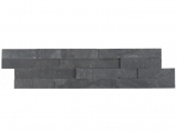 Premium Black Stacked Stone 6x24 Split Face Ledger Panel LPNLSPREBLK624