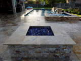 MS International 6x24 Tuscany Scabas Travertine Stacked Stone Ledgers outdoor fire pit Mountain House