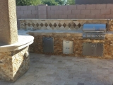 Scabos Travertine Stacked Stone Ledger Panels Oudoor Kitchen San Ramon