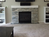 Sierra Blue Quartzite Ledger Stone Fireplace Surround San Ramon