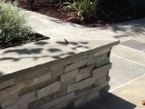 Sierra Blue Stacked Stone Ledger Panels for outdoor retaining wall with cap San Ramon