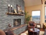 Sierra Blue Stacked Stone Veneer Fireplace Los Gatos