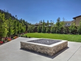 MS International Silver Travertine Stacked Stone LPNLTSIL624 panels for outdoor fire pit Woodside