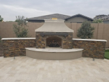 California Gold stacked stone panels for outdoor fire pit and bbq Hillsborough
