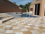 16x16 Scabos Travertine Pavers Tumbled and Ivory Travertine Tumbled Pavers