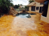 Gold Travertine Paver French (Versailles) Pattern Los Altos