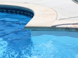 Ivory Travertine Pavers Tumbled Pattern Pool Copings San Jose