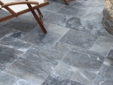 Atlantic Blue marble pavers tumbled french pattern