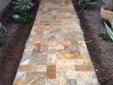 Scabos Travertine Pavers French Pattern walkway