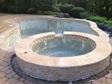 Tuscany walnut travertine pool coping stone pavers Mill Valley Bay Area