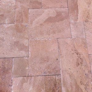 Mocha Travertine Paver Tumbled French (Versailles) Pattern