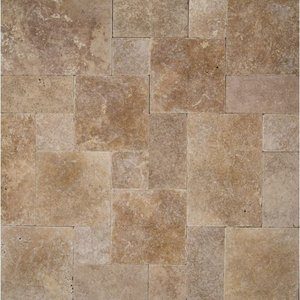Noce Travertine Paver Tumbled French (Versailles) Pattern