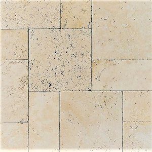 Walnut Travertine Tumbled French (Versailles) Pattern Paver